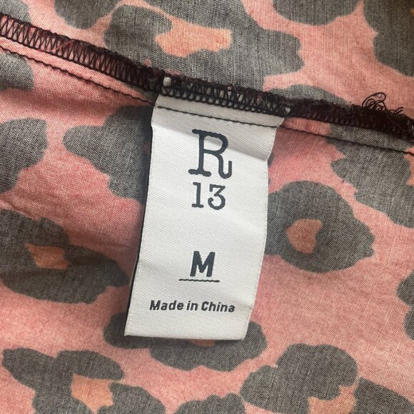 R13 OMBRE NEON LEOPARD "SKATER" MINI SHIRT DRESS - Picture 4 of 6